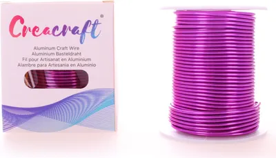 Creacraft Alu-Draht 1mm Violett - 150m Basteldraht Für Schmuck, Floristik Und Deko, Nickelfrei