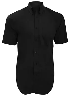 Produktbild von Kustom Kit Corporate Oxford Herren Hemd, Kurzarm FK410 (17,5 Zoll) (Schwarz)