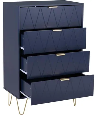 Obrázek produktu pro Komoda se 4 zásuvkami, rozměry 60 x 34 x 91 cm, barva: modrá