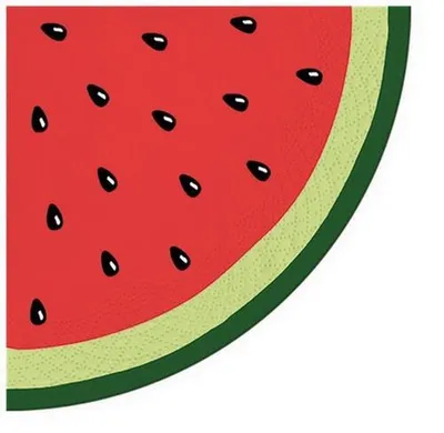 Produktbild von 12 Servietten rund Just Watermelon - Melonenscheibe Ø32cm