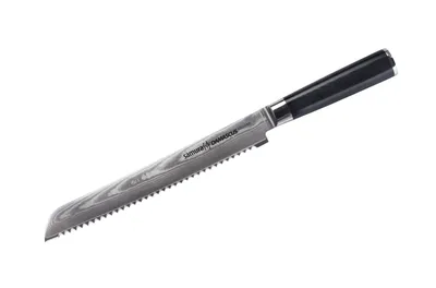 Immagine prodotto di Coltello da pane in acciaio giapponese Samura DAMASCUS 9" - Strumento da cucina di per affettare senza fatica e tagliare con precisione