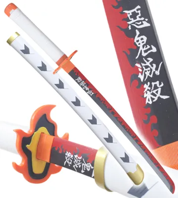 Produktbild von Anime Cosplay Katana Kyojuro Rengoku Holzschwert Kimetsu no Yaiba Schwert - 80 cm