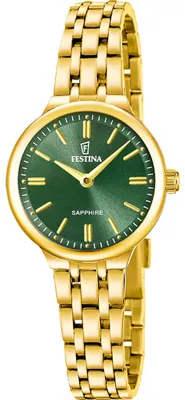 Produktbild von Festina Mademoiselle Damenuhr Grün Gold Edelstahl F20745/3