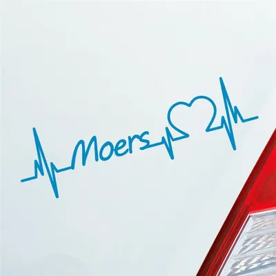 Produktbild von Auto Aufkleber Moers Herz Herzschlag 19x6 cm Hellblau Sticker Heckscheibenaufkleber