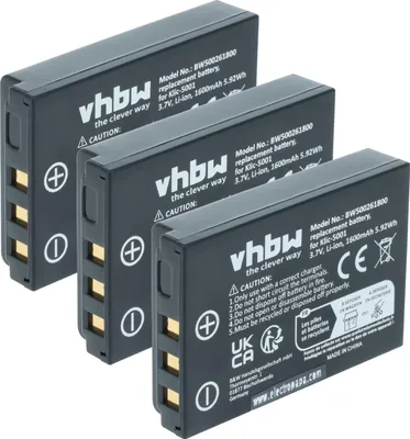 Produktbild von vhbw 3x Akku kompatibel mit Kodak EasyShare Z760 Kamera (1600 mAh, 3,6 V, Li-Ion)