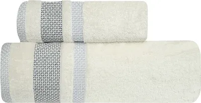 Image de Serviette, serviette en coton moelleuse Olimpia 70 x 140 cm, écru