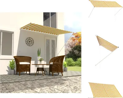 Produktbild von vidaXL Einziehbare Markise 250×150 cm Gelb und Weiß -  Markisen