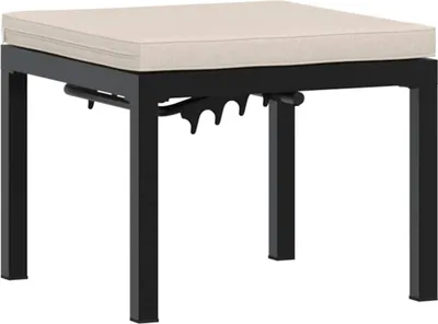 Produktbild von vidaXL Gartenhocker mit Kissen Schwarz Pulverbeschichteter Stahl