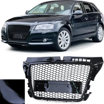 Obrázek produktu pro Mřížka chladiče Sportovní mřížka Honeycomb mřížka Lesklá černá pro Audi A3 8P Facelift od