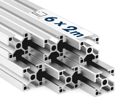 Produktbild von Alu Profil 6 Stück 30x30mm 2m System-, Montage-, Konstruktionsprofil Nut 8