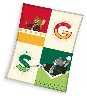 Productafbeelding van Tom & Jerry Fleece plaid Hogwarts 130 x 170 cm