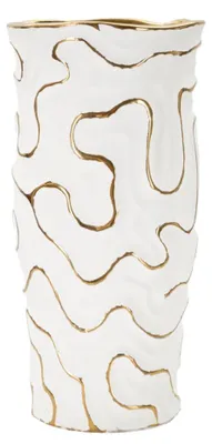 Zdjęcie produktu dla o Ferretti Wazon Adore Ø16x32,5 cm weiß złoty