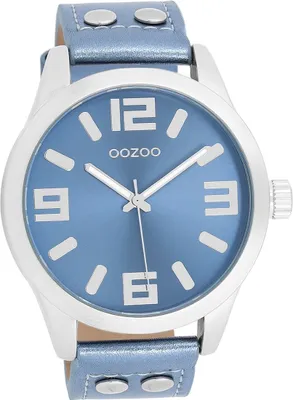 Produktbild von Oozoo Leder Damen Uhr Analog Quarzuhr Armband blau Timepieces D2UOC1079A