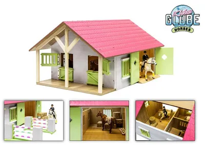 Produktbild von Kids Globe Pferdestall mit 2 Boxen und Lager 1:24