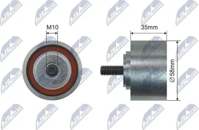 Produktbild von NTY RNK-CH-055 Spannrolle Keilrippenriemen 58mm für CHRYSLER PT CRUISER (PT) für JEEP CHEROKEE (KJ)
