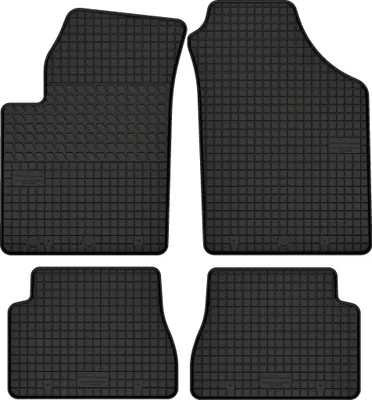 Produktbild von Gummimatten passend für Kia Picanto I (2004-)  Gummi Fußmatten Satz Schwarz + Stopper