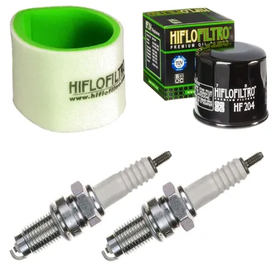 Image de Kit d'entretien pour Kawasaki KFX 700 A KSV 2006-2011 : filtre à air, filtre à huile, bougies d'allumage de pamoto - Neuf