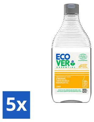 Produktbild von 5 x Ecover Essential Spülmittel Zitrone - 450 ml - Vorteilspackung - 5 Stücke