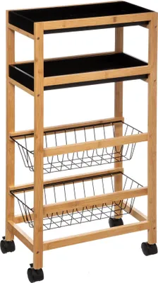 Produktbild von Schmale anrichte mit 3 ebenen "black bamboo" - 5 five simply smart