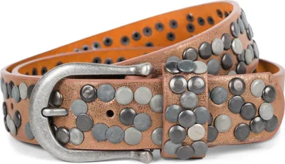 Produktbild von styleBREAKER Damen Nietengürtel mit unterschiedlichen Nieten, Kunstleder Gürtel Einfarbig, Damengürtel kürzbar 03010008
