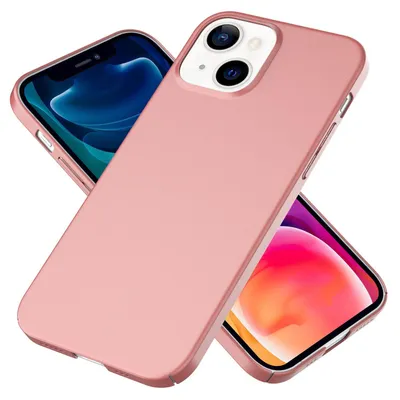 Obrázok produktu pre NALIA 0,5 mm tenké puzdro na mobilný telefón pre iPhone 13, matný tvrdý kryt Bumper Shell Rose Gold