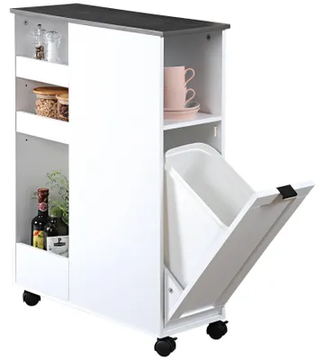 Produktbild von Küchenwagen mit Abfalleimer, weiß, KESPER
