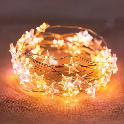 Lichterkette 40 warmweiße LEDs, 4m, batteriebetrieben, Silberdraht
