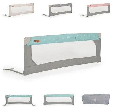 Produktbild von Cangaroo Bettschutzgitter Leinen 130 cm Bettgitter Rausfallschutz Front klappbar türkis