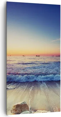 Produktbild von Bild auf Leinwand - Leinwandbild - Meer Strand Welle - 65x120cm - Wand Bild - Wanddeko - Wandbilder - Leinwanddruck - Bilder - Kunstdruck - Wanddekoration - Leinwand bilder - Wandkunst - PA65x120-3613