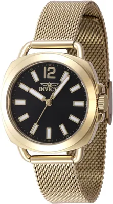 Produktbild von Invicta Wildflower 47324 Damen Uhr - Quartz Bewegung - Edelstahl mit Schwarzem Zifferblatt - 32 mm