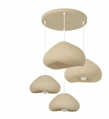 Image de Lustre Luminaire en métal écru - 50 × 46 × H 50 à 110 cm - 4 x E27 Max 40W - IP20