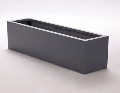Produktbild von Elegant Einrichten | Pflanzkübel | Fiberglas | rechteckig | 100x25x25cm | anthrazit metallic