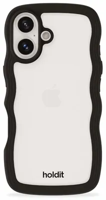 Produktbild von Holdit Wavy Case Apple iPhone 16 - Black / Transparent