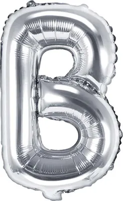 Produktbild von Buchstabe Folienballon Silber 35cm | # B
