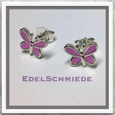 Produktbild von rosa Schmetterling Ohrstecker 925