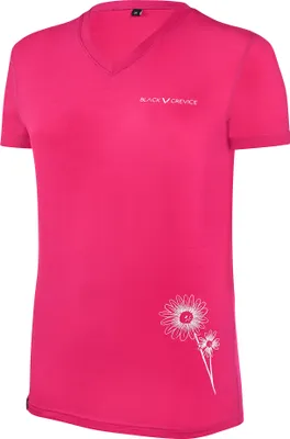 Produktbild von BLACK CREVICE - Damen Merino V-Neck T-Shirt | Farbe: Pink | Größe: 36