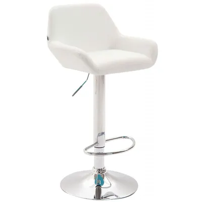 Produktbild von CLP 2er Set Barhocker Braga Kunstleder drehbar und höhenverstellbar weiß Gestell Farbe chrom