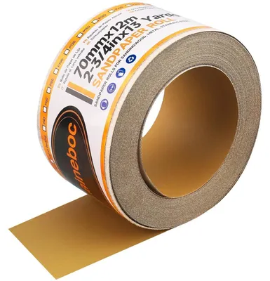 Immagine prodotto di Carta vetrata a rotolo, grana 320, dimensioni 70 mm x 12 m, adatta per legno, metallo e pareti