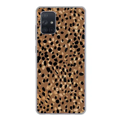 Produktbild von MuchoWow® Handyhülle Schutzhülle Hülle für Samsung Galaxy A51 Tiermuster - Luxus - Gold - Braun Silikon Softcase Handy Hülle - Schutzabdeckung