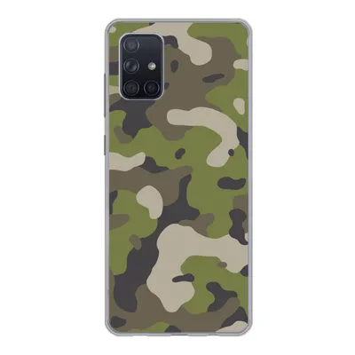 Produktbild von MuchoWow® Handyhülle Schutzhülle Hülle für Samsung Galaxy A51 Camouflage-Muster mit militärischen Farben Silikon Softcase Handy Hülle - Schutzabdeckung