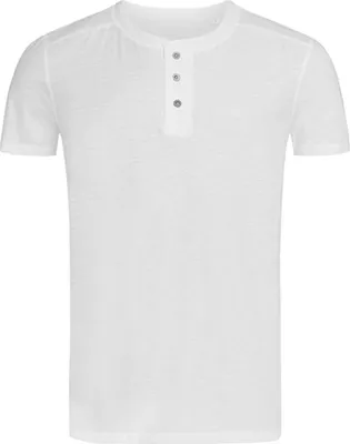 Produktbild von Stedman ST9430 | Herren Shawn Henley T-shirt / Single-Jersey - Farbe: White - Größe: XXL