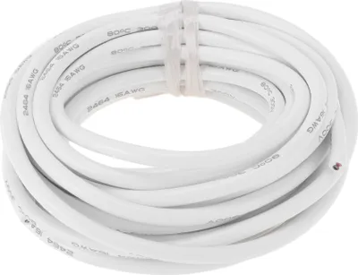 Produktbild von Elektrische Masseleitung Automobil-Stromleitung 20FT Weiß TC 1 Stück 16AWG 2 Leiter Vollständig isoliert & Soft-Touch-Mantel Universal