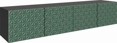 Produktbild von MEBLINI TV-Schrank 200cm Lang - Fernsehschrank - TV Lowboard Industrial - Unterschrank für Fernseher - TV-Unterschrank - TV-Schrank - Hängeschrank - CALIO - 200x40x41cm - Schwarz Matt/Grün Matt