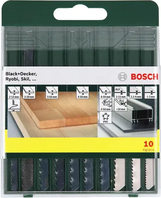Produktbild von Bosch Sägeblattkassette Holz/Metall/Kunststoff (U-Schaft), 10-teilig