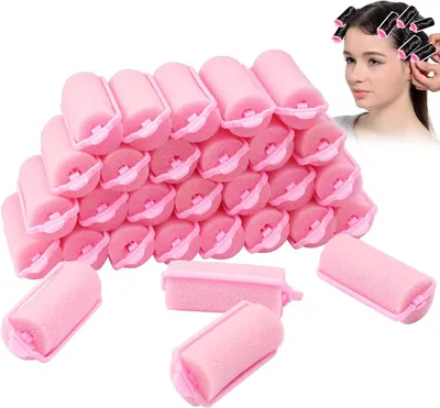 Produktbild von Haarrollen 30 Stück, 25mm Schaumstoff, Weiche und Sichere Lockenwickler, Für Schlafgebrauch, DIY Haarstyling
