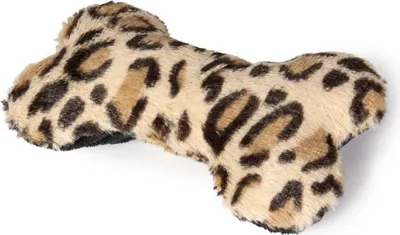 Obrázek produktu pro Karlie Hračka pro psy Safari kost Leopard Yari plyšová černá-hnědá 20x12x5 cm
