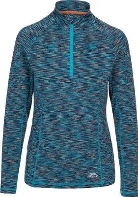 Image de Trespass Débardeur sport femme Edith, manches longues TP4657 (S) (Bleu marine chiné)