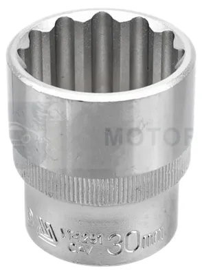 Produktbild von Yato YT-1291, Buchse, 1/2", Metrisch, 1 Kopf/Köpfe, 30 mm, Chrom-Vanadium-Stahl