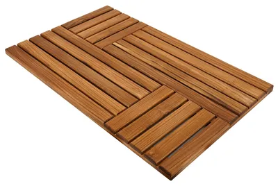 Produktbild von Badezimmerteppich aus Teakholz, 81 x 51 cm