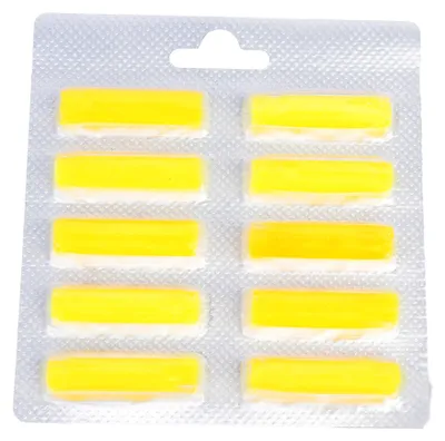 A blister pack of ten yellow, rectangular air freshener sticks.